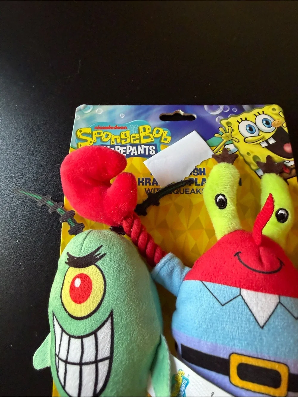 Nickelodeon Spongebob Squarepants 2-pk Plush Mr Krabs Plankton Dog Toy Squeak